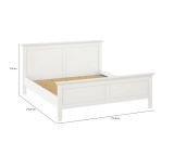 Rete letto piazza e mezza Inaya, Base per letto, Rete a doghe, Doghe per struttura letto, 179x211 h110 cm, Bianco