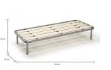 Rete letto singolo Alsa, 100% Made in Italy, Cm 80x190h 31