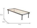 Rete letto singolo Ischia, 100% Made in Italy, 80x190h38 cm