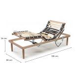 Rete Letto Singolo Marrone Singolo Peso Supportato 80 kg 190x80 cm, Altezza Piedini 29 cm Made in Italy - Arby