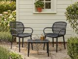 Salotto da balcone design 2 poltrone e tavolino antracite - Kupang