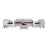 Salotto da cortile poltrone e divano effetto rattan bianco - Admiral