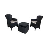 Salotto da esterno 2 poltrone 1 tavolino contenitore antracite - Anny