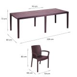 Salotto da esterno 4 posti e 1 tavolo effetto rattan marrone - Arret
