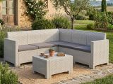 Salotto da esterno 5 posti e 1 tavolo effetto rattan bianco - Somnus