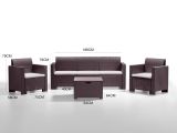 Salotto da esterno 5 posti e 1 tavolo effetto rattan marrone - Admiral