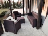 Salotto da esterno 5 posti e 1 tavolo effetto rattan marrone - Admiral