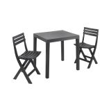 Salotto da esterno economico 2 sedie 1 tavolo antracite - Altar