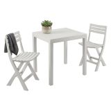 Salotto da esterno economico 2 sedie e tavolo bianco - Altar