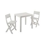 Salotto da esterno economico 2 sedie e tavolo bianco - Altar