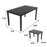 Salotto da esterno panchine e tavolo effetto doghe antracite - Asta