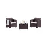 Salotto da esterno poltrone effetto rattan marrone - Apis