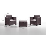 Salotto da esterno poltrone effetto rattan marrone - Apis