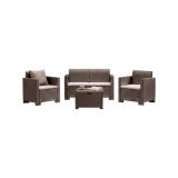 Salotto da esterno poltrone effetto rattan tortora - Gazania
