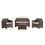 Salotto da esterno poltrone effetto rattan tortora - Gazania