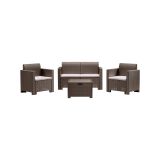 Salotto da esterno poltrone effetto rattan tortora - Gazania