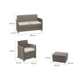 Salotto da esterno poltrone tortora - Langley