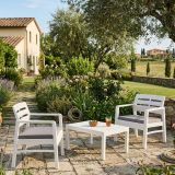 Salotto da giardino 2 poltrone bianco - Alfio