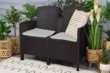 Salotto da giardino 4 posti e 1 tavolo effetto rattan antracite - Asiak