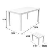 Salotto da giardino panchine effetto doghe bianco - Asta