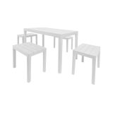 Salotto da giardino panchine effetto doghe bianco - Asta