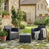 Salotto da giardino poltrone antracite - Apis