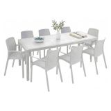 Salotto da giardino sedie effetto rattan bianco - Arret
