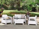 Salotto da terrazza con poltrone e divano bianco - Nelson