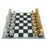 Scacchiera oro Argento Colore Struttura Argento Materiale Struttura in Vetro, - Bamanile