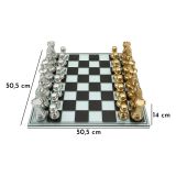 Scacchiera oro Argento Colore Struttura Argento Materiale Struttura in Vetro, - Bamanile