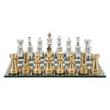 Scacchiera oro Argento Colore Struttura Argento Materiale Struttura in Vetro, - Bamanile