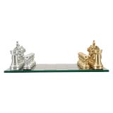 Scacchiera oro Argento Colore Struttura Argento Materiale Struttura in Vetro, - Bamanile