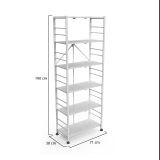 Scaffali Bianco 6 Ripiani Peso Supportato 40 kg, - Ficulle