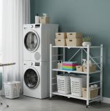 Scaffali Bianco Ruote 3 Ripiani, Peso Supportato 40 kg - Cossato