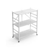 Scaffali Bianco Ruote 3 Ripiani, Peso Supportato 40 kg - Cossato