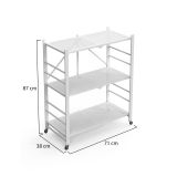 Scaffali Bianco Ruote 3 Ripiani, Peso Supportato 40 kg - Cossato