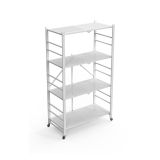 Scaffali Bianco Ruote 4 Ripiani, Peso Supportato 40 kg - Soprana