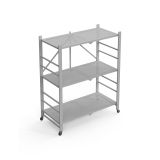 Scaffali Grigio Ruote 3 Ripiani, Peso Supportato 40 kg - Cossato