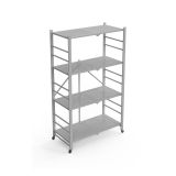 Scaffali Grigio Ruote 4 Ripiani, Peso Supportato 40 kg - Soprana