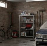 Scaffali Grigio Ruote 4 Ripiani, Peso Supportato 40 kg - Soprana