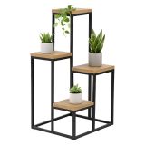 Scaffali Marrone Noce Nero 4 Ripiani Materiale Struttura in Metallo 34x65x39h cm, Colore Struttura Nero - Mompeo