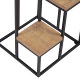 Scaffali Marrone Noce Nero 4 Ripiani Materiale Struttura in Metallo 34x65x39h cm, Colore Struttura Nero - Mompeo