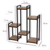 Scaffali Marrone Noce Nero 6 Ripiani Materiale Struttura in Metallo 20x77x67h cm, Colore Struttura Nero - Estense