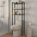 Scaffali Nero 3 Ripiani 52x24x150h cm, - Maniace