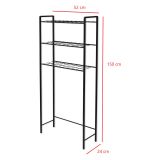 Scaffali Nero 3 Ripiani 52x24x150h cm, - Maniace