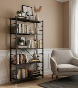 Scaffali Nero 5 Ripiani Peso Supportato 40 kg, - Minori
