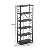 Scaffali Nero 6 Ripiani Peso Supportato 40 kg, - Ficulle