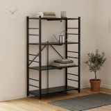 Scaffali Nero Antracite 4 Ripiani Ruote 71x38x121h cm, Richiudibile - Soprana