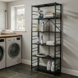 Scaffali Nero Antracite 6 Ripiani Richiudibile 71x38x190h cm, Peso Supportato 40 kg - Ficulle