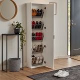 Scarpiera 10 paia bianca 50x178h cm con specchio - Amonature